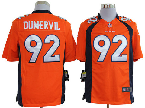 NFL Denver Broncos 92 Elvis Dumervil Authentic Orange Nike Game Jerseys